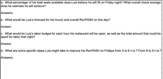 Luis manages Havana, a 150-seat full-service