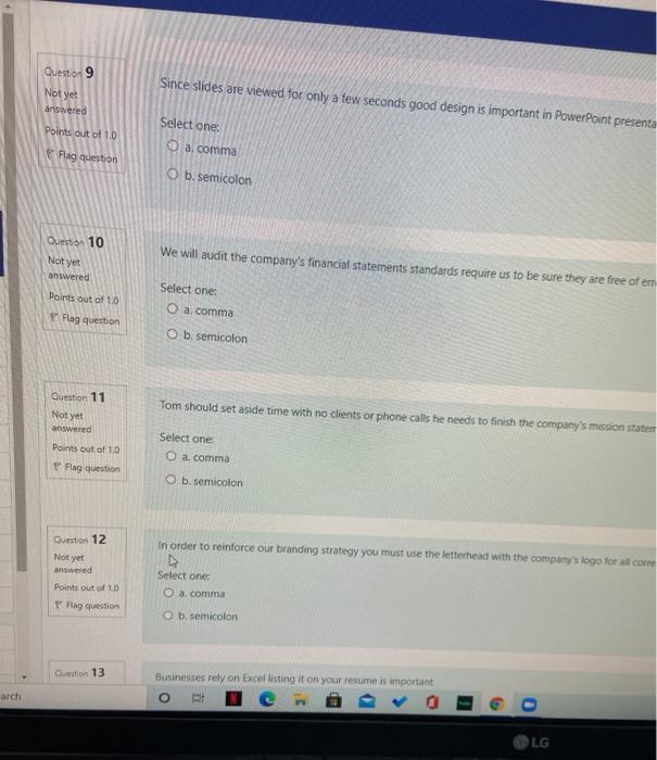 Queston 9 Since slides are viewed for only a few