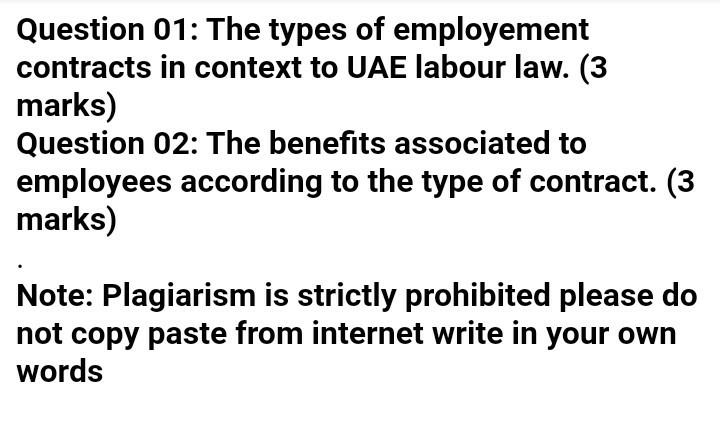 . Note: I need unique answers please Question 01: