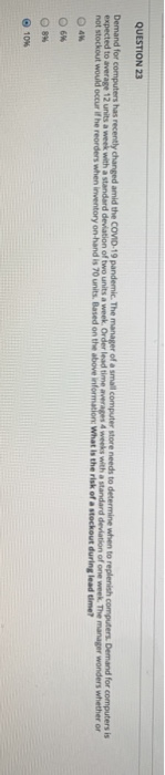 QUESTION 23 Demand for computers has recently