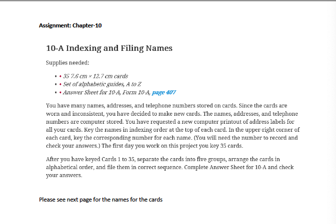 How to enter the information in the alphabetic
