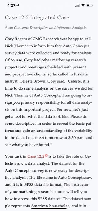 4:27 7 al? Case 12.2 Integrated Case Auto