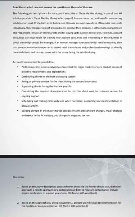 Read the attached case and answer the questions