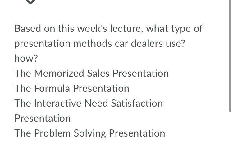 Based on this week's lecture, what type of