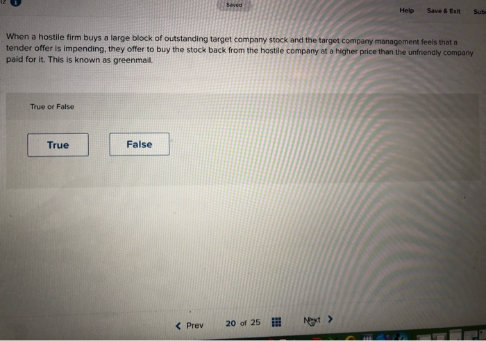 Saved Help Save & Exit Subs When a hostile firm