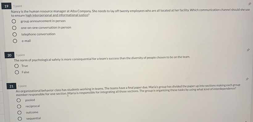 19 1 point Nancy is the human resource manager at