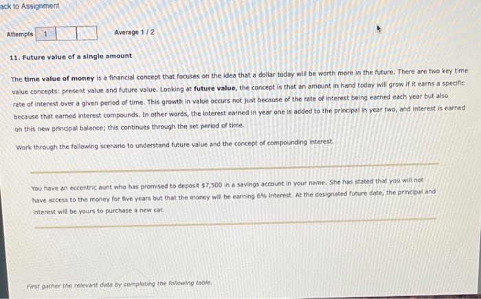 11. Future value of a single amount The time