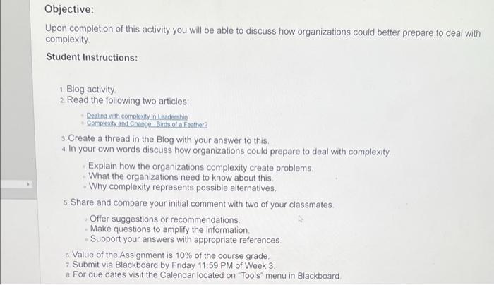 Objective: Upon completion of this activity you