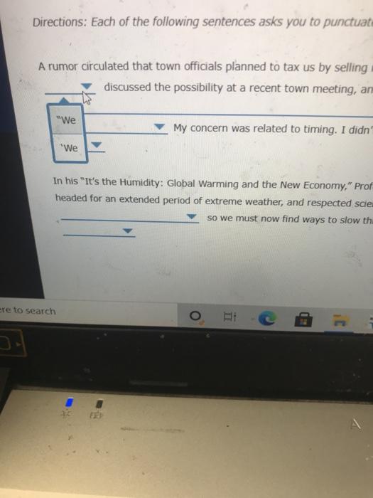 quotation marks activity for my business class