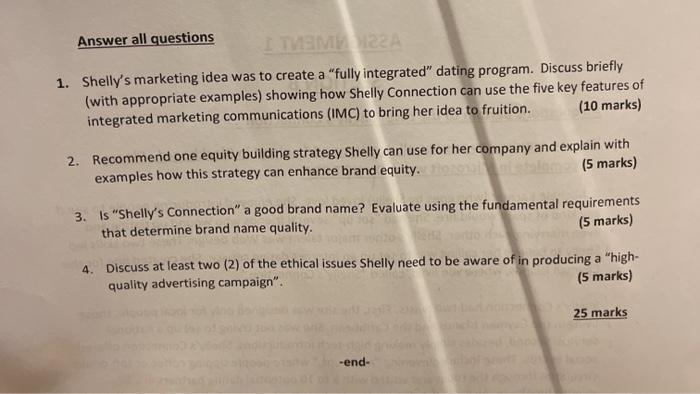 ASSIGNMENT 1 SECTION B All questions pertain to