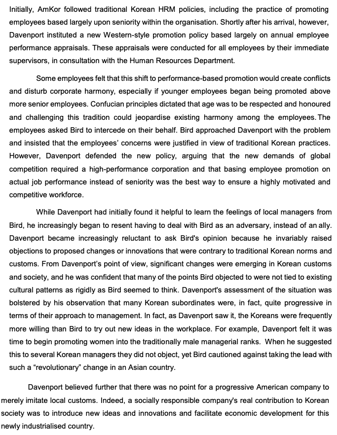 PLEASE ANSWER QUESTION 3, Thank You!. Case: Amkor