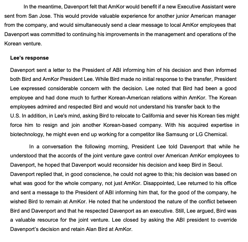 PLEASE ANSWER QUESTION 3, Thank You!. Case: Amkor