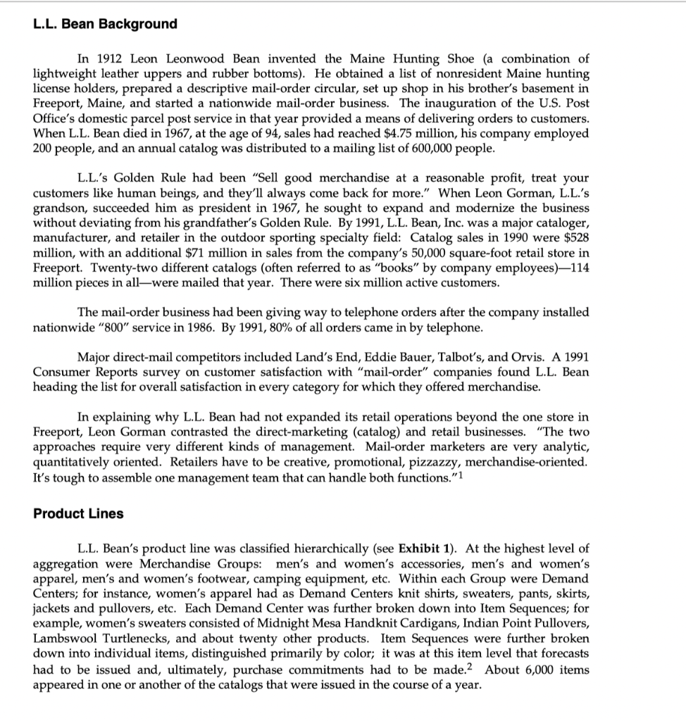 L.L. Bean, Inc. Item Forecasting and Inventory