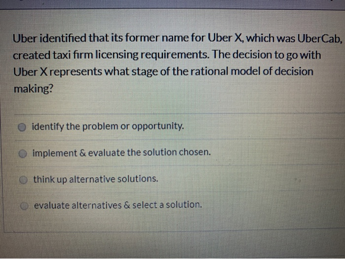 Uber identified that its former name for Uber X
