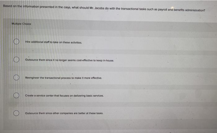 Required information 3. Restructure, Outsource,