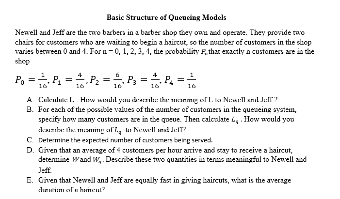 4 4 6 = 16 Pz = 16 Basic Structure of Queueing
