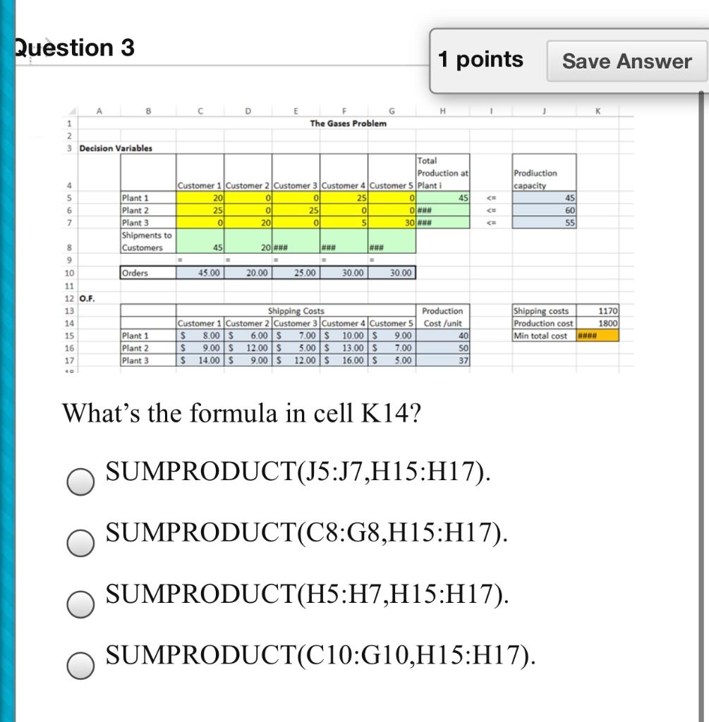 Question 3 1 points Save Answer A B D E H K F G