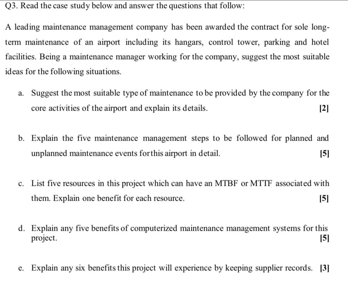 Q3. Read the case study below and answer the
