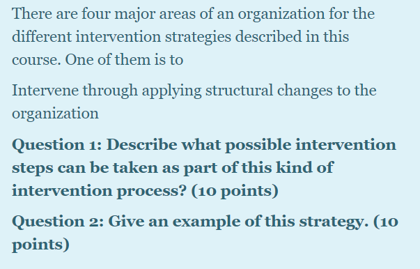 There are four major areas of an organization for