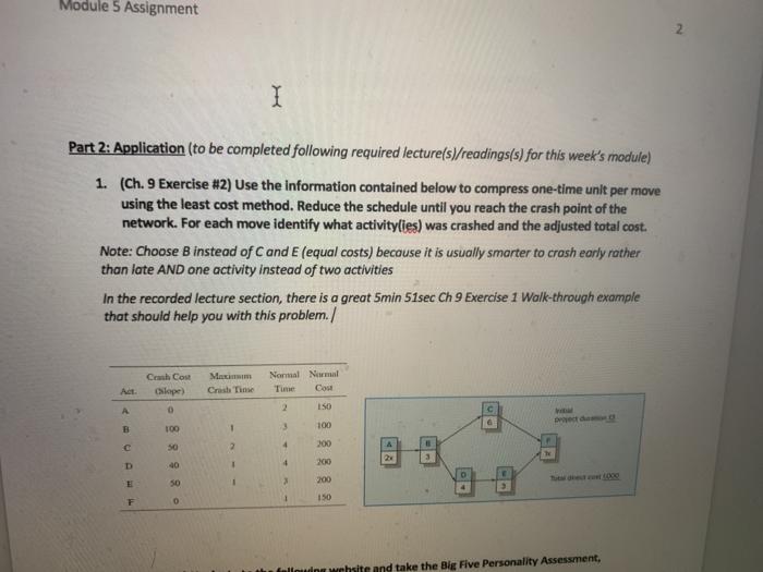 Module 5 Assignment I Part 2: Application (to be