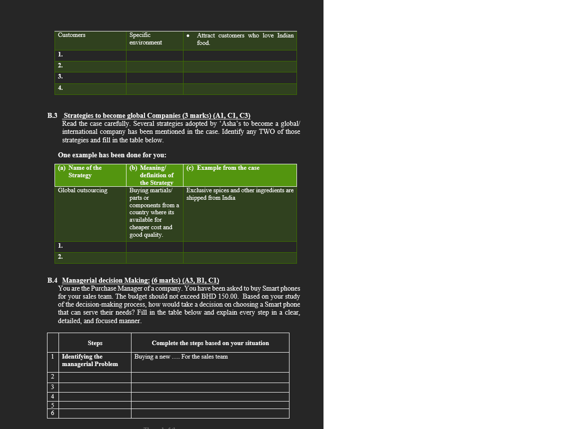 PART B: 25 Marks (A1, A3, B1, C1, C3) Case study