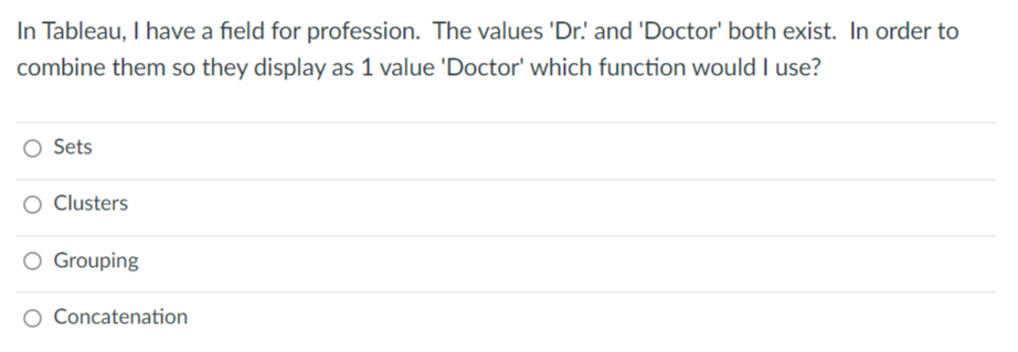 In Tableau, I have a field for profession. The