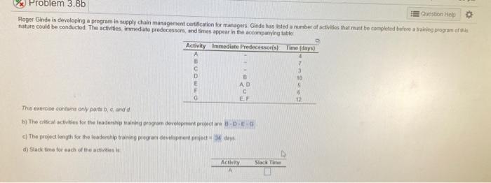 Problem 3.85 Question Help Roger Ginde is