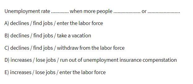 or Unemployment rate......... when more