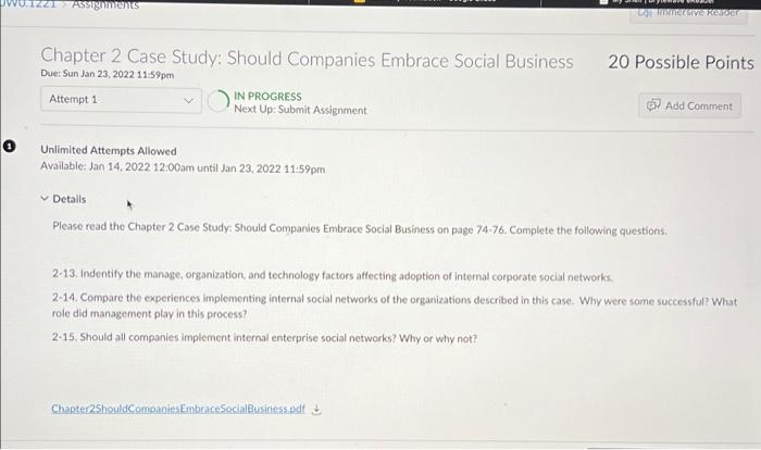 WIZZLments Sve RO Chapter 2 Case Study: Should