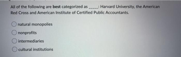 All of the following are best categorized as ____