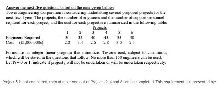 4 Answer the next five questions based on the