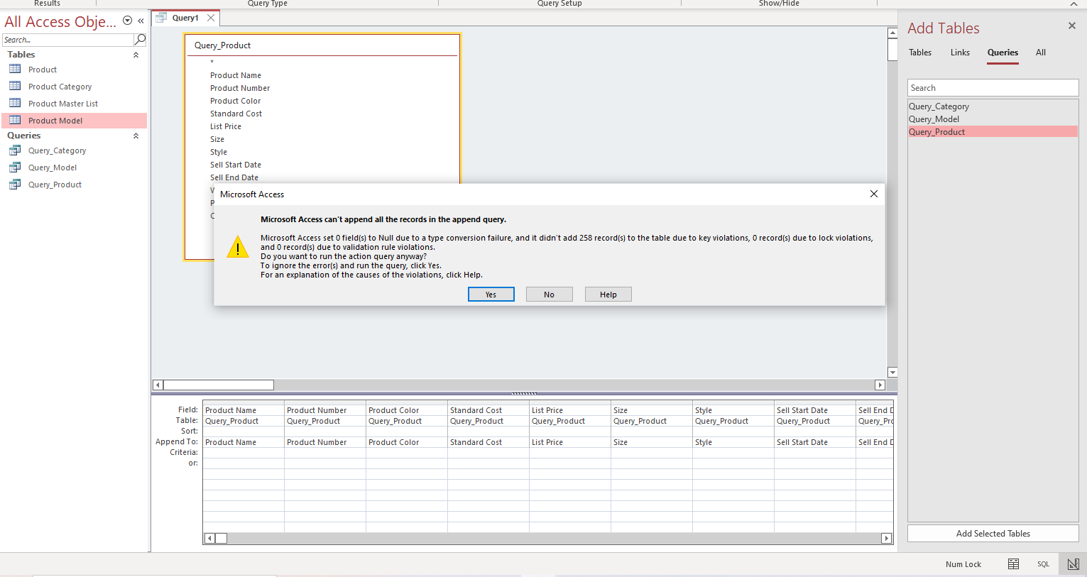 How to solve for this error??? Results Query Type