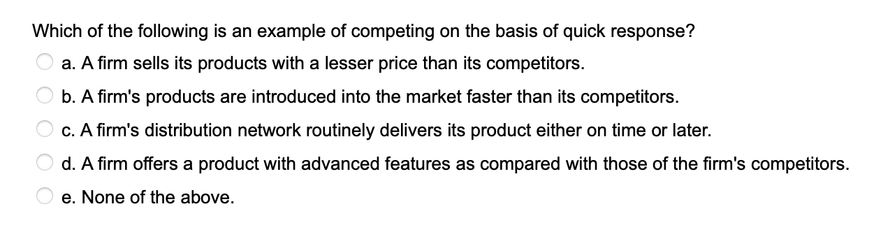 Which of the following is an example of competing