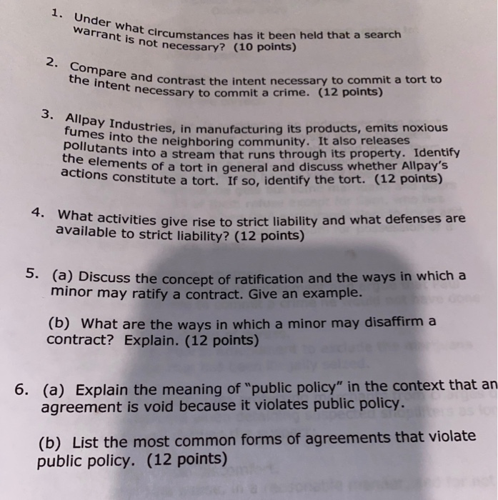 1. Under what circumstances has it been held that