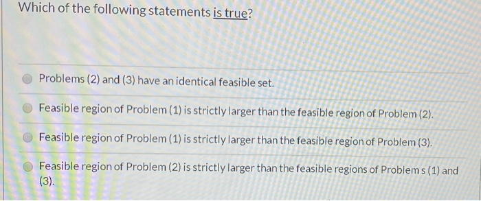 Consider the following three optimization