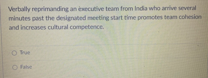 Verbally reprimanding an executive team from