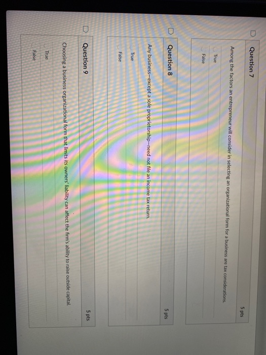 Question 7 5 pts Among the factors an