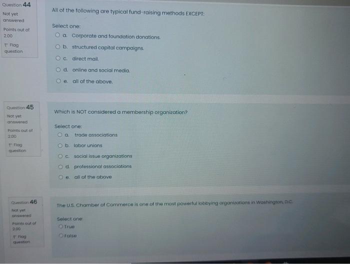 public relations Question 44 All of the following