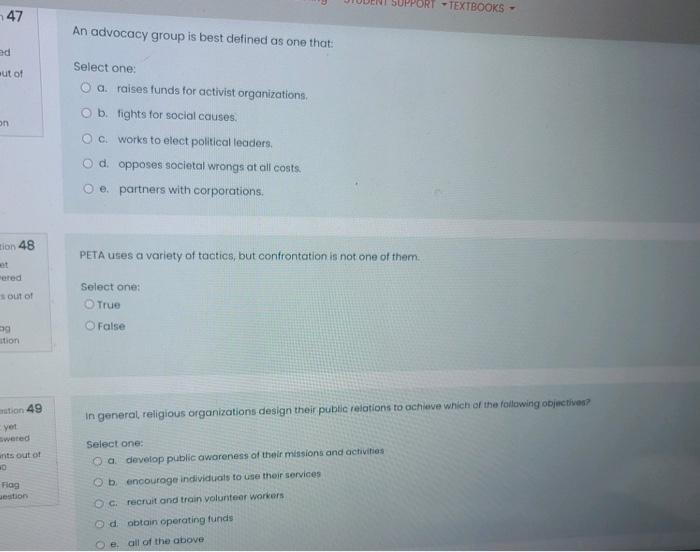 public relations Question 44 All of the following