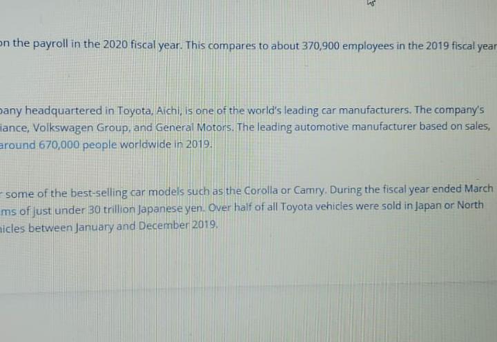 can anybody apply the markov analysis of toyota