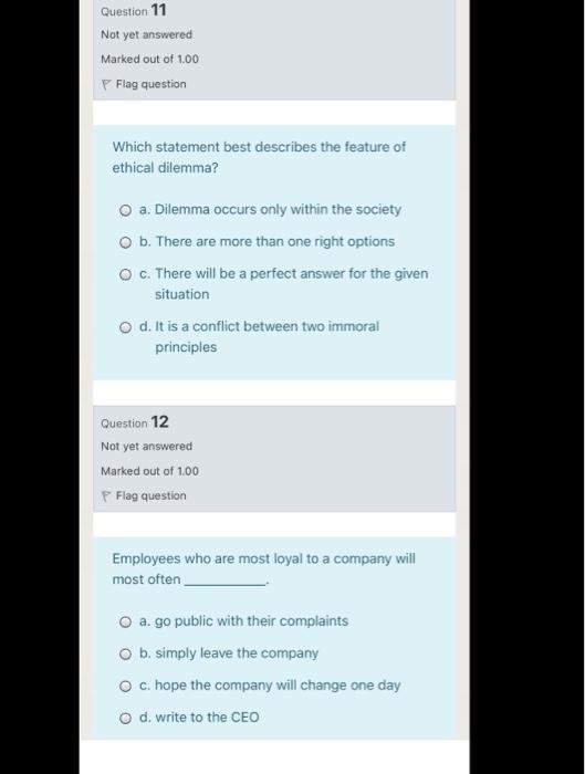 Question 11 Not yet answered Marked out of 1.00 P