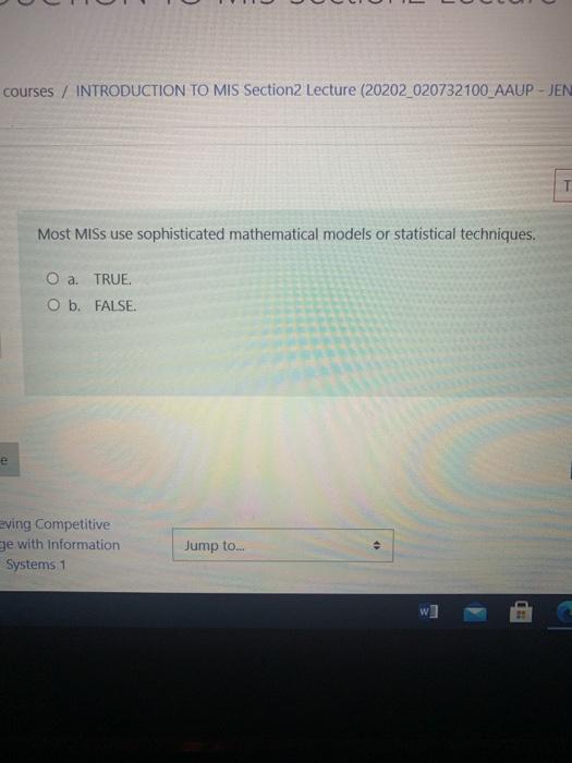 courses / INTRODUCTION TO MIS Section2 Lecture