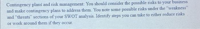 STARBUCKS: RISK FACTORS Contingency plans and