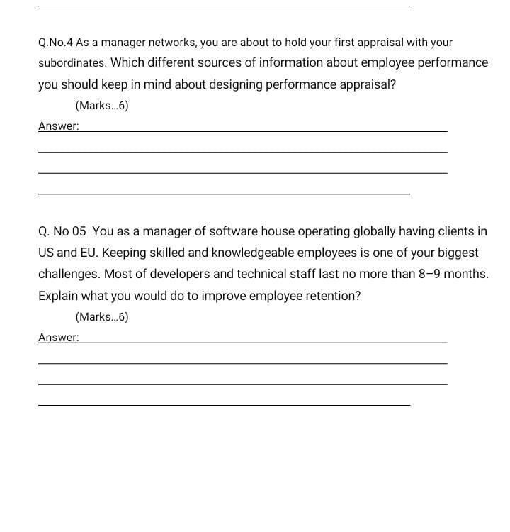 Q.No.4 As a manager networks, you are about to