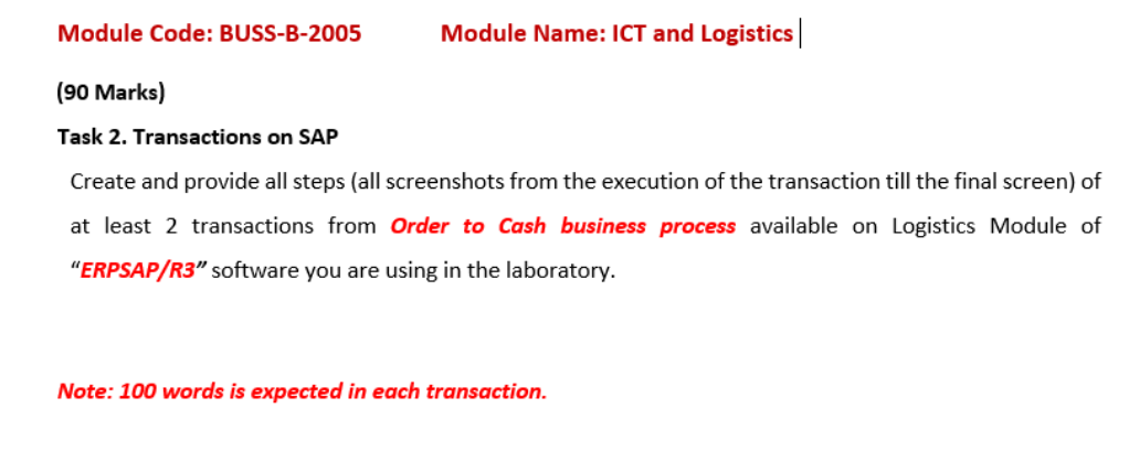 Module Code: BUSS-B-2005 Module Name: ICT and