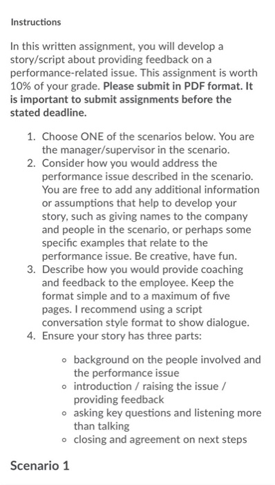 Instructions In this written assignment, you will