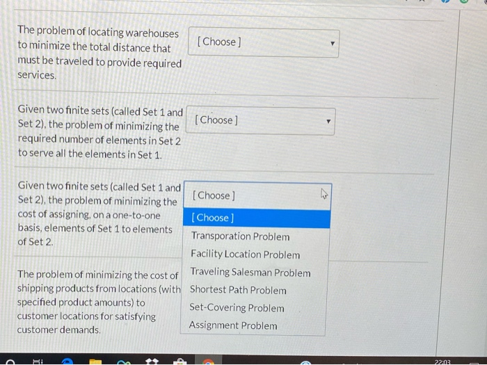 Question 2 1 pts For each description in the