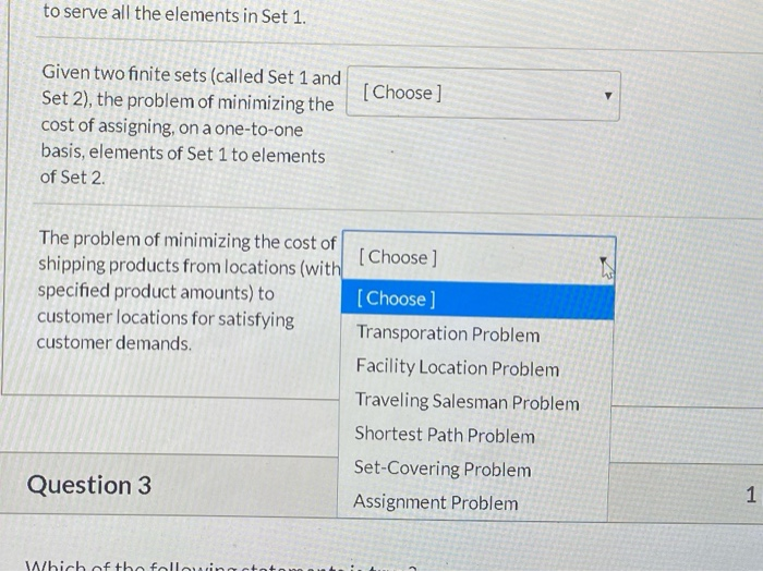 Question 2 1 pts For each description in the