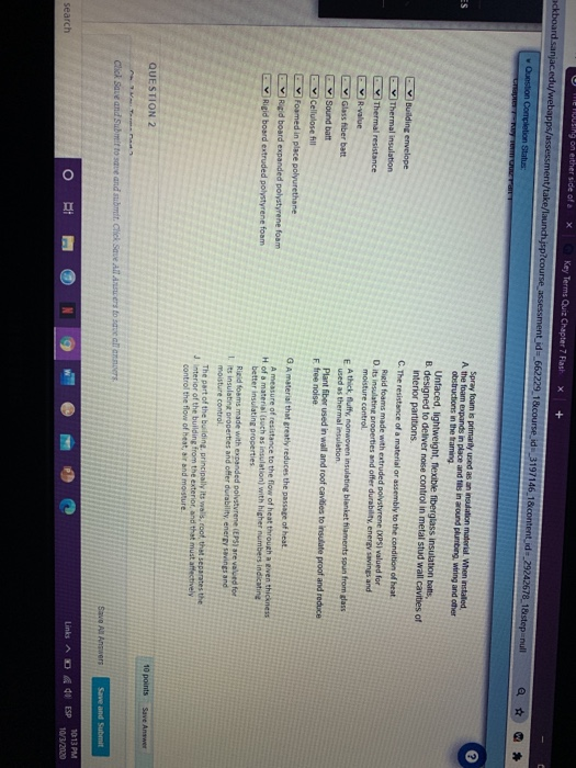 Using on either side of a Key Terms Quiz Chapter