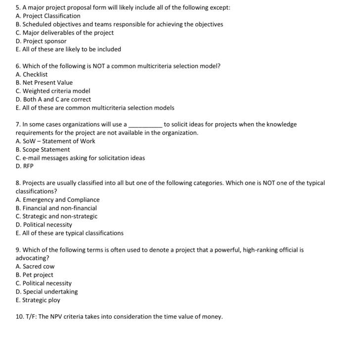 5. A major project proposal form will likely